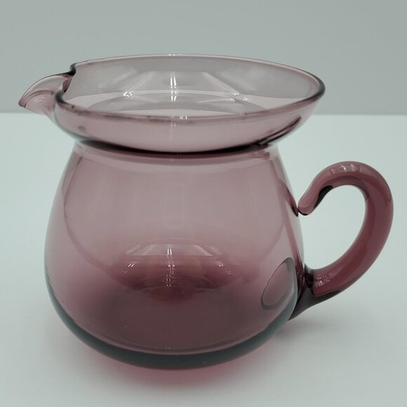 Amethyst Glass Sugar Bowl and Creamer Small Cranberry Creamer & Open Sugar Bowl - Picture 7 of 8